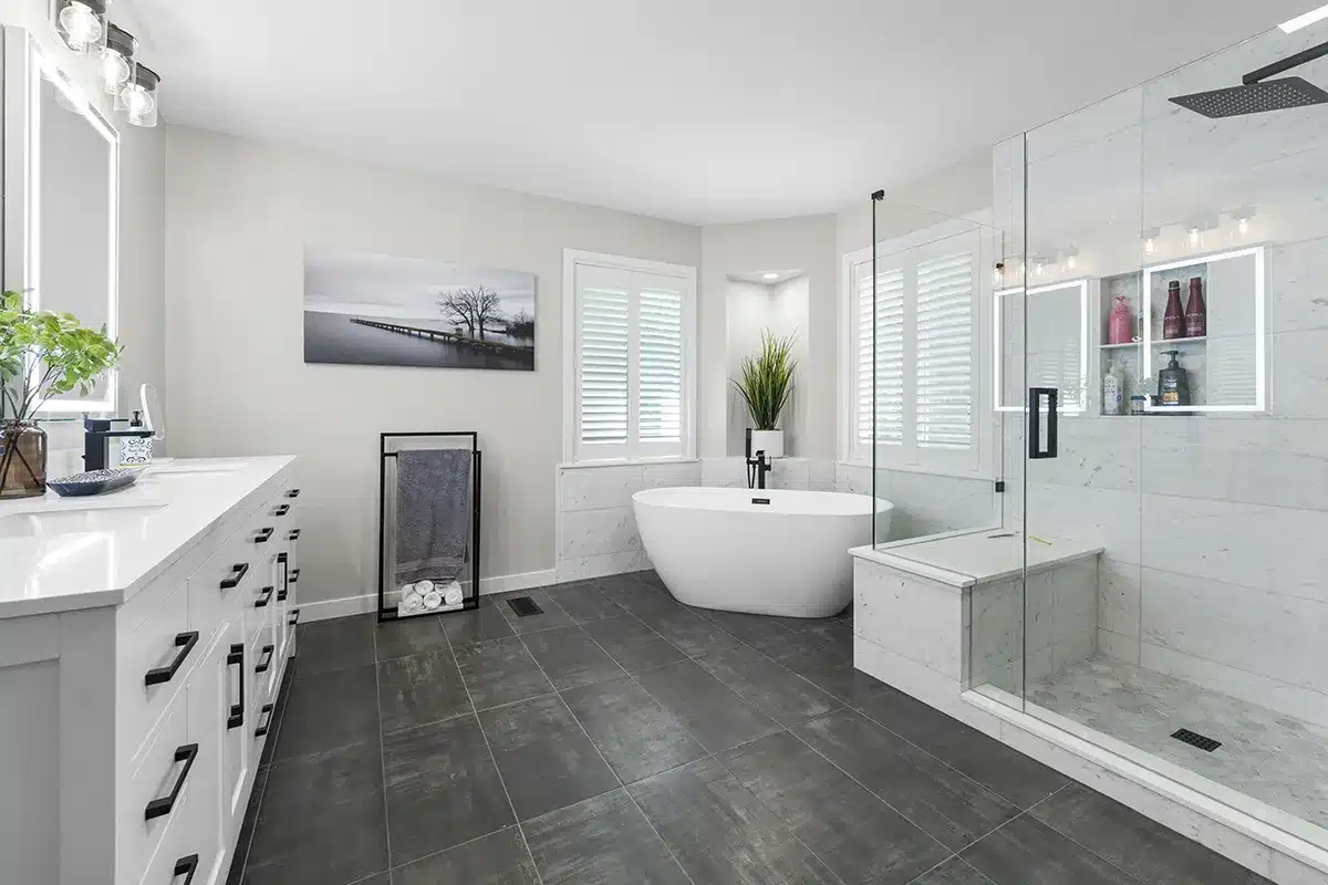 Contemporary Bathroom with Glass Shower