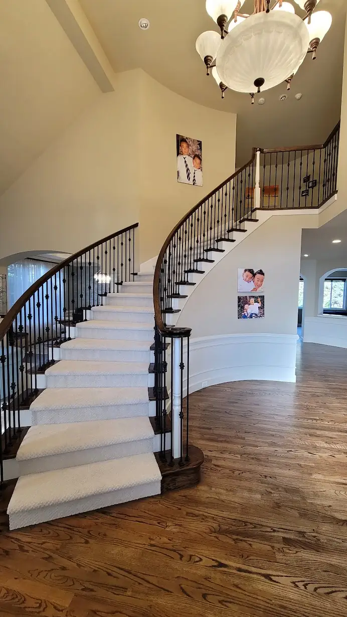 - project image Finished stair and entry woodwork in the Redmond home remodel