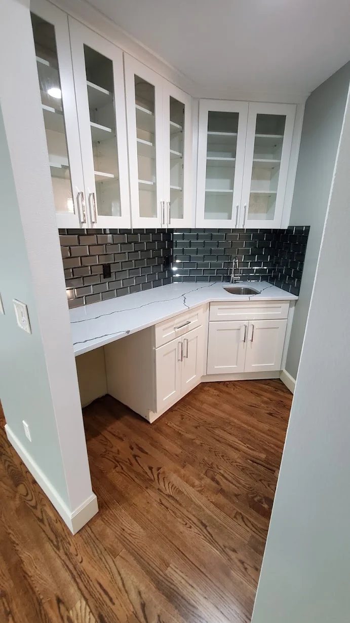 - project image Tall cabinet and wine storage detail in the Redmond kitchen remodel