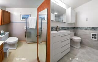before after tiny bathroom renovation