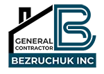Logo of Bezruchuk Inc, featuring stylized blue letters 'B' and 'A' intertwined in front of a geometric design