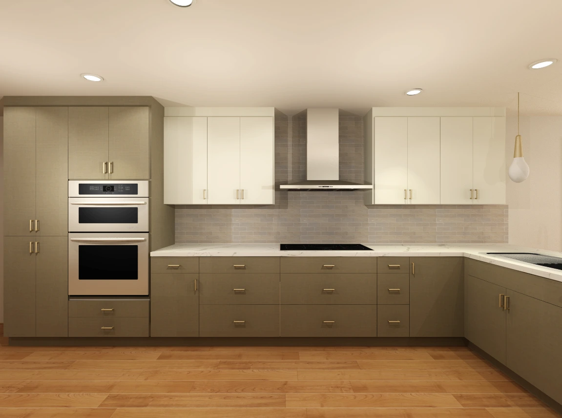 Appliance wall cabinet design for the Bellevue kitchen remodel