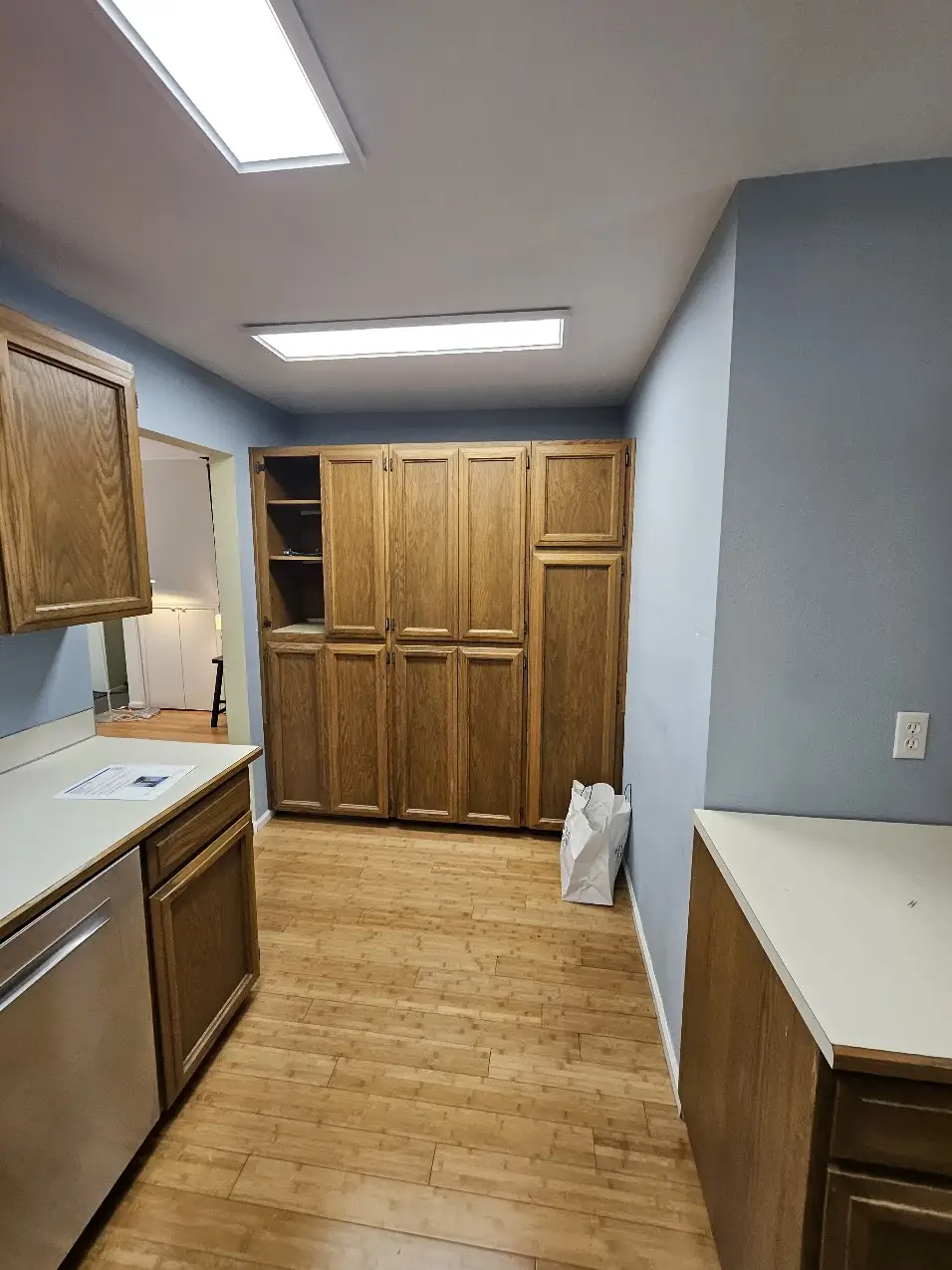 Existing cabinet wall before the Bellevue wall opening