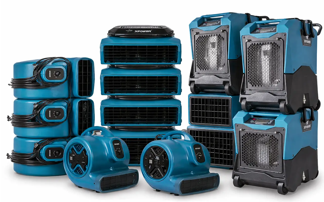 Professional drying equipment used for water damage restoration Crawlspace Mold after Flooding