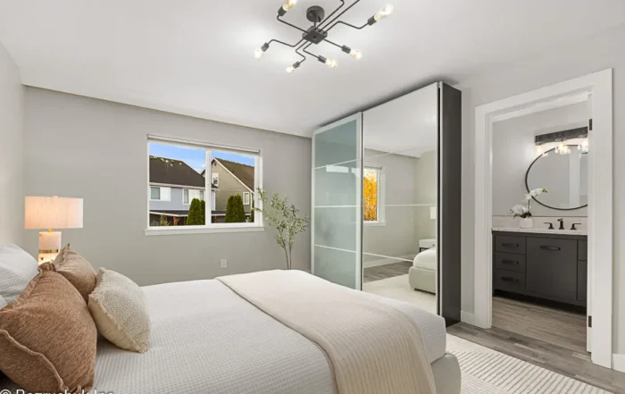 - project image Master bedroom with ensuite bathroom as part of a bathroom remodel before and after full home renovation