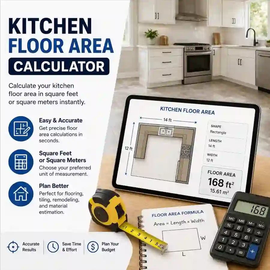 Kitchen floor square footage calculator for floor area estimates