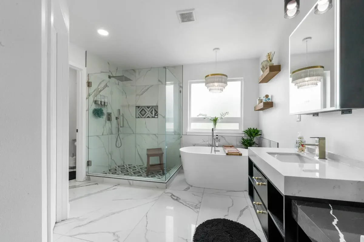 Bathroom Remodeling Federal Way WA Wide Layout Bathroom remodeling Federal Way WA with wide modern shower vanity and full renovation layout
