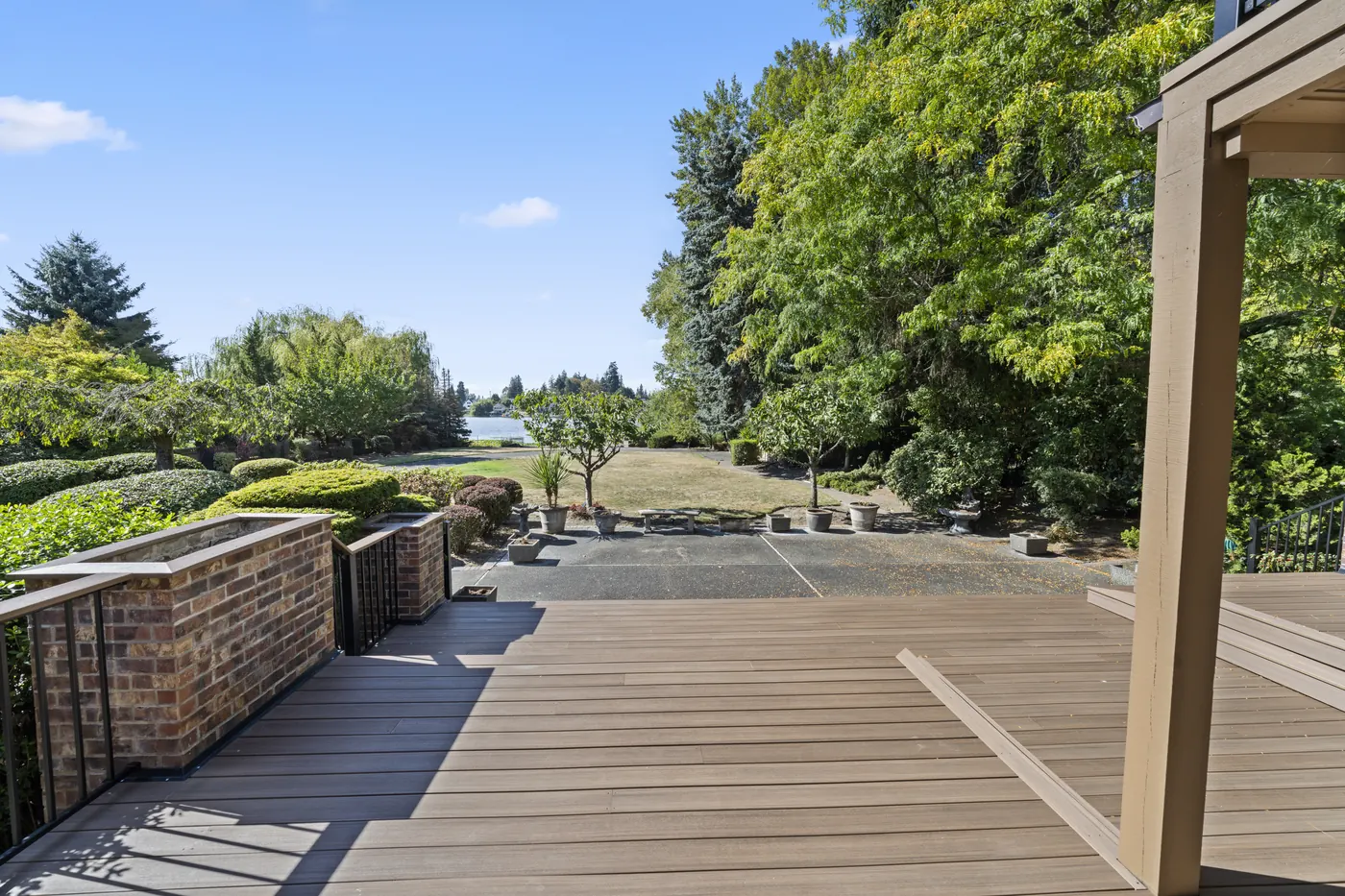 - project image The board layout and perimeter of the lower deck beside the garden.